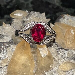 Red Spinel .925 Silver Ring 7